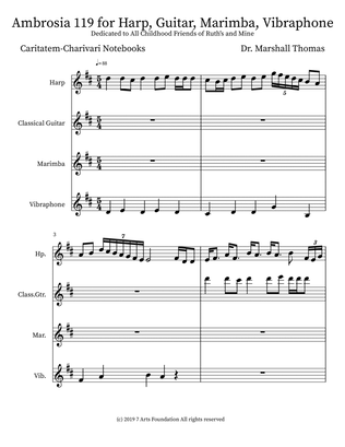 Ambrosia 119 for Harp, Guitar, Marimba, Vibraphone