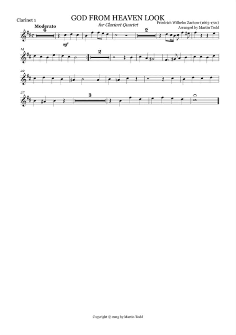 God from Heaven Look for Clarinet Quartet Clarinet Quartet scores gallery preview page 3