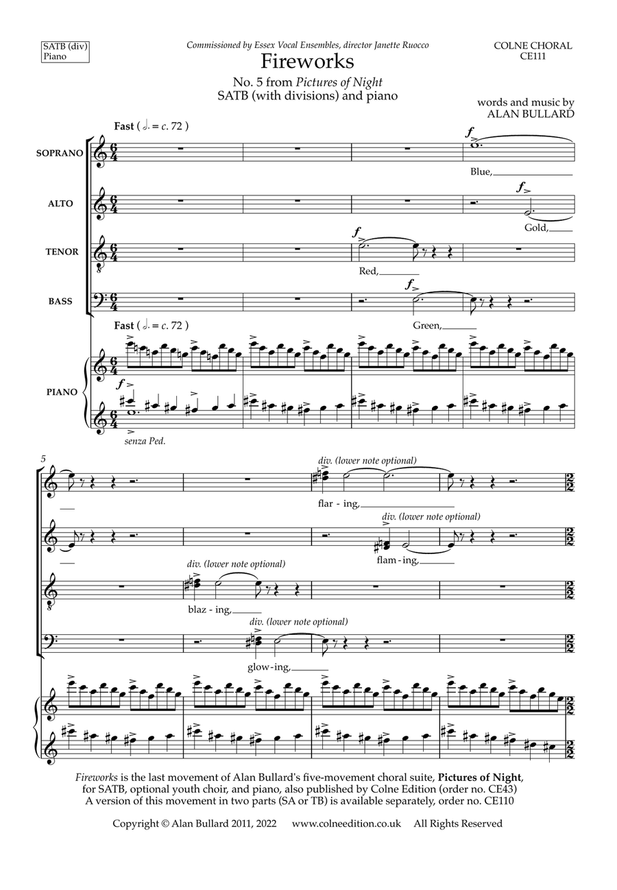 Fireworks (SATB and piano) 4-Part scores gallery preview page 3