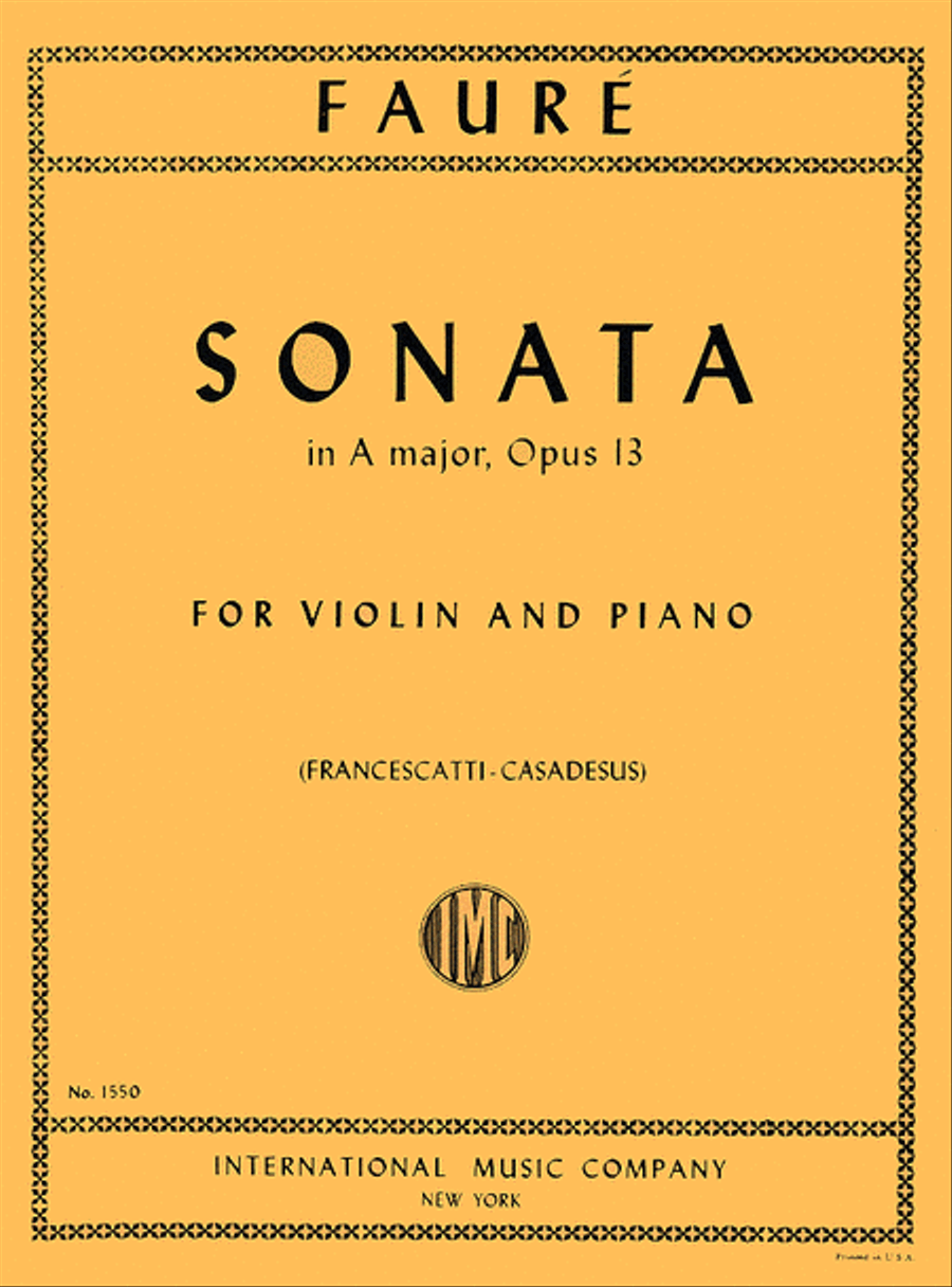 Sonata in A major, Op. 13 (FRANCESCATTI-CASADESUS)