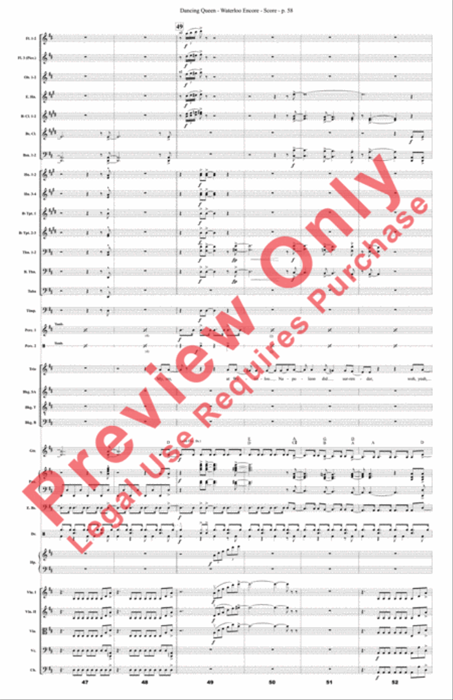 Mamma Mia! Medley Mamma Mia! Medley Full Orchestra scores gallery preview page 59