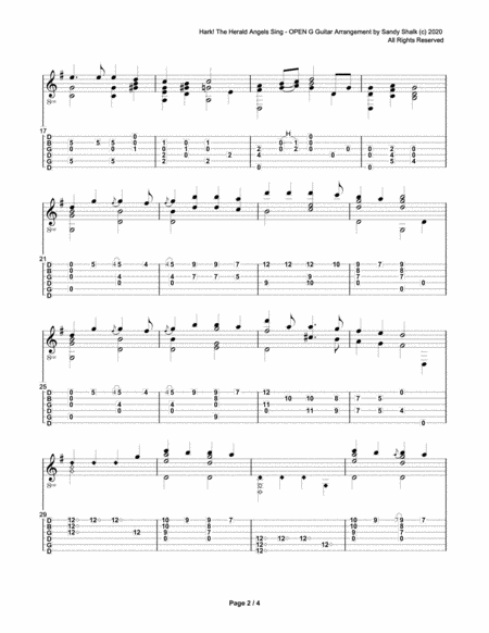 Hark! The Herald Angels Sing (OPEN G Fingerstyle Guitar) image number null