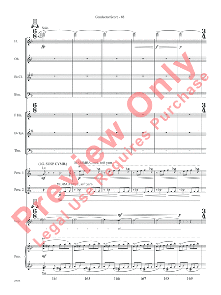 Three Spanish Songs (for Soprano and Wind Ensemble) Concert Band scores gallery preview page 93