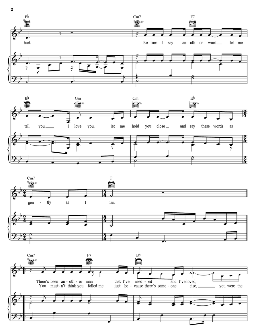 Torn Between Two Lovers Piano, Vocal, Guitar scores gallery preview page 2