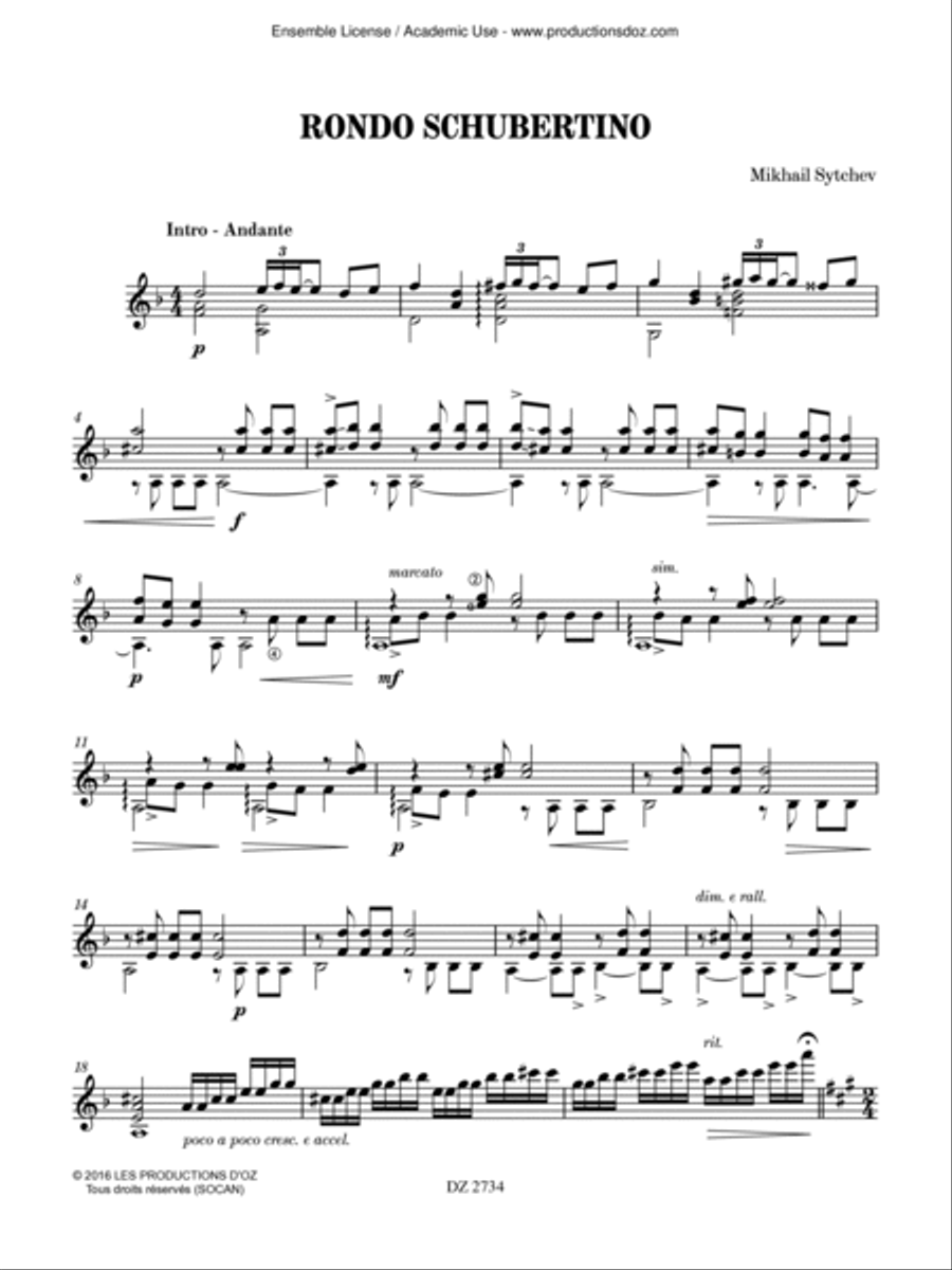 Rondo Schubertino Classical Guitar scores gallery preview page 2