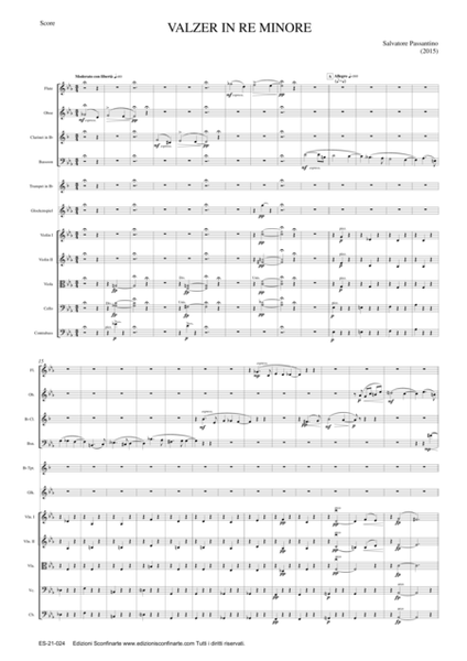 Salvatore Passantino: VALZER IN RE MINORE (ES-21-024) - Score Only