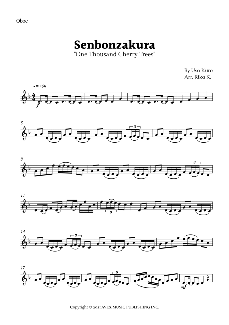 Senbonzakura Oboe Solo scores gallery preview page 1
