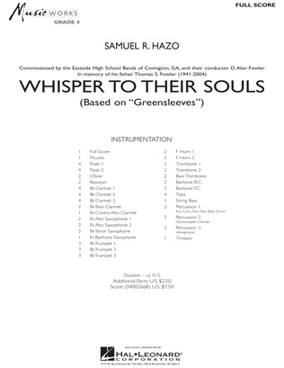 Whisper to Their Souls (based on "Greensleeves") - Full Score