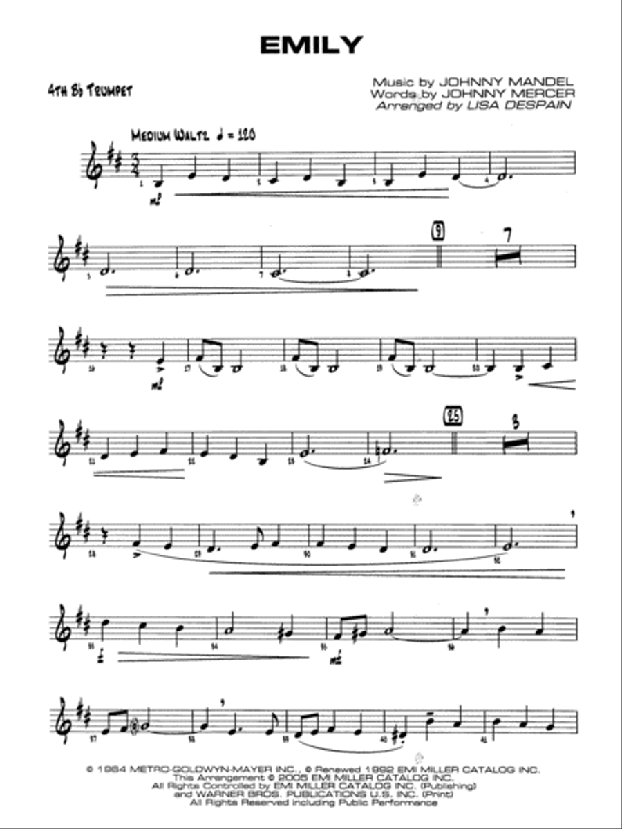 Emily: 4th B-flat Trumpet Jazz Ensemble scores gallery preview page 1