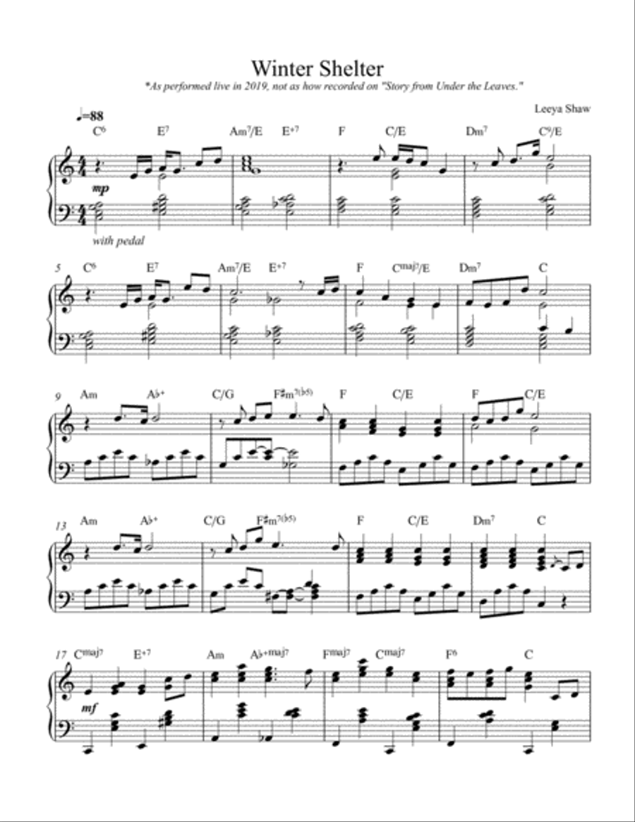 Winter Shelter Winter Shelter Electric Guitar scores gallery preview page 1