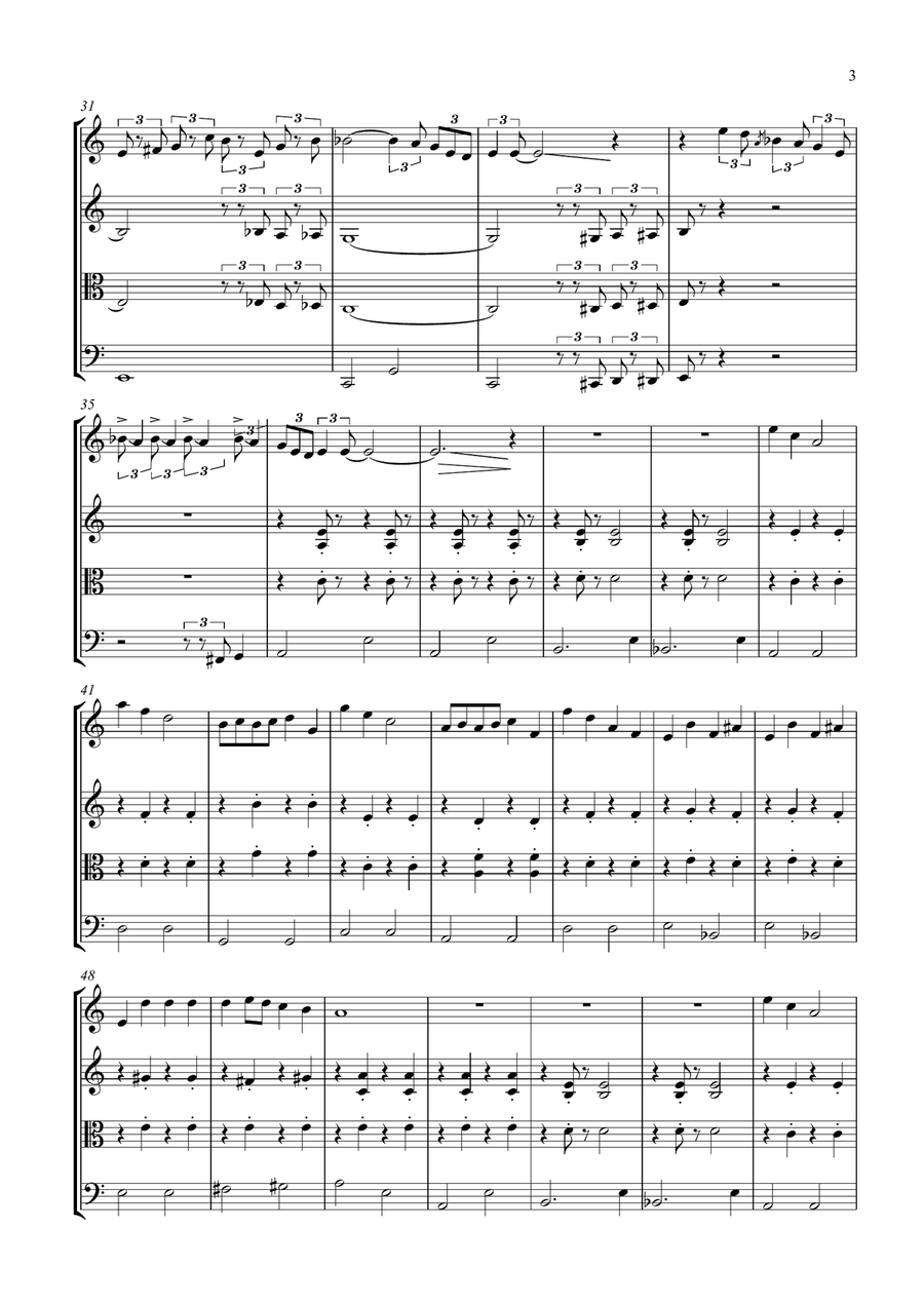 The Pink Panther from THE PINK PANTHER String Quartet scores gallery preview page 3