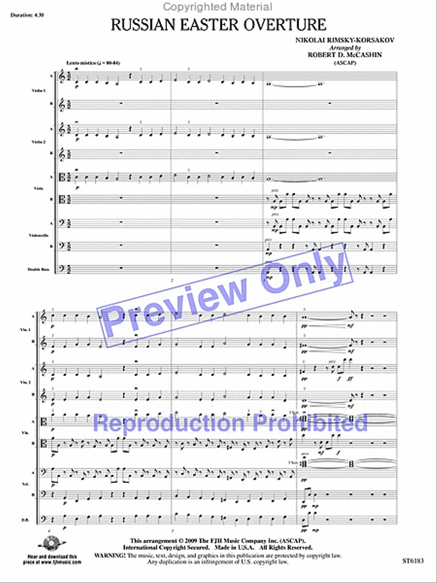 Russian Easter Overture String Orchestra scores gallery preview page 2