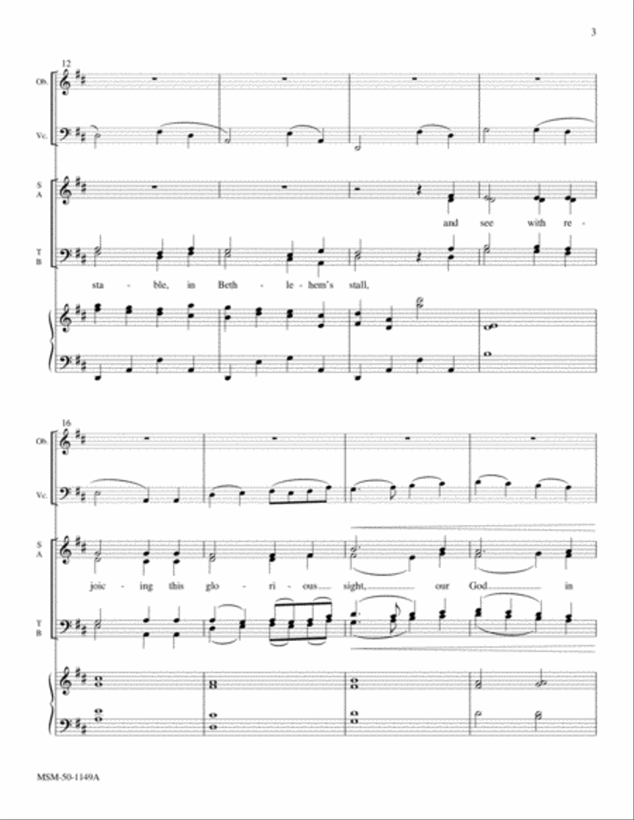 Oh, Come, Little Children Choir scores gallery preview page 5