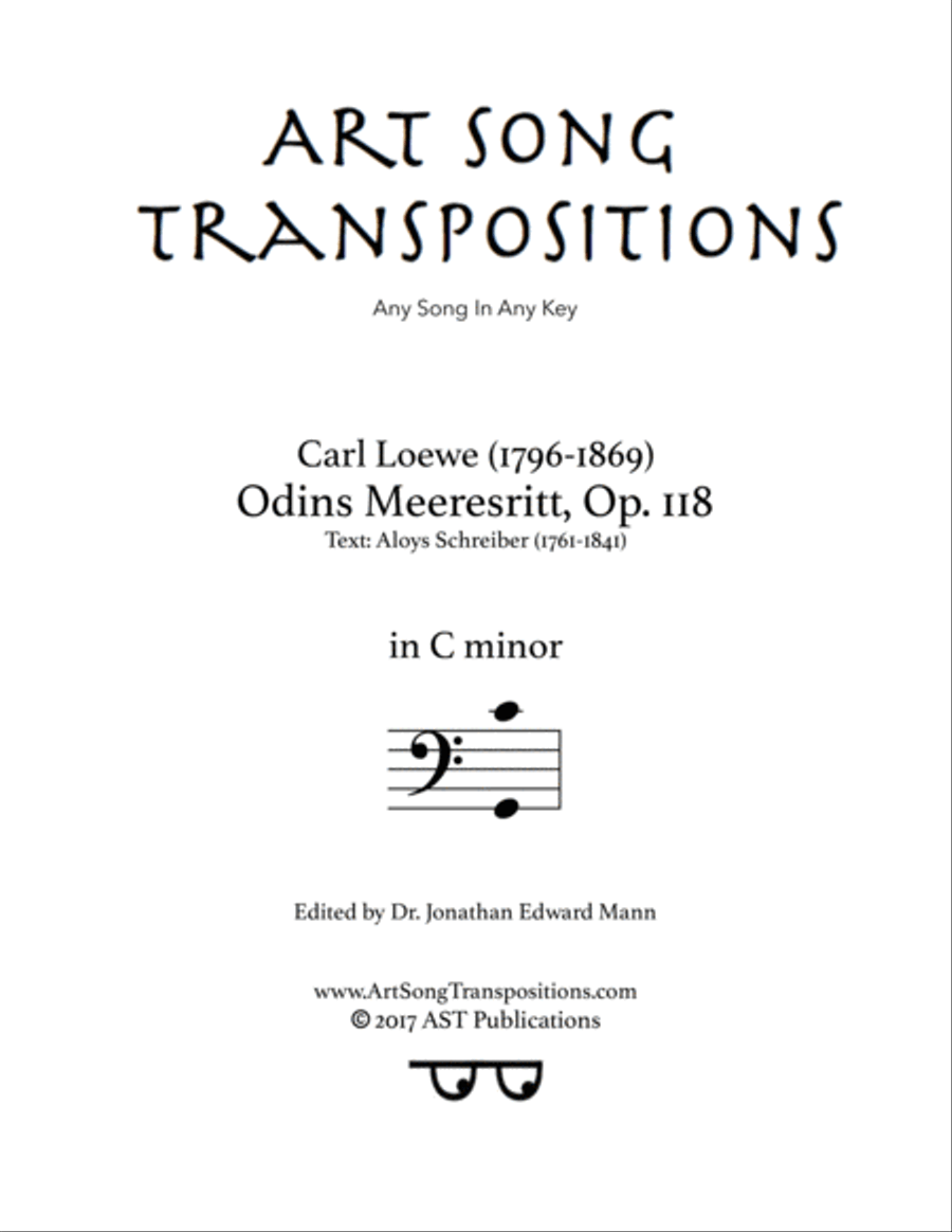 LOEWE: Odins Meeresritt, Op. 118 (transposed to C minor, bass clef) Voice scores gallery preview page 1