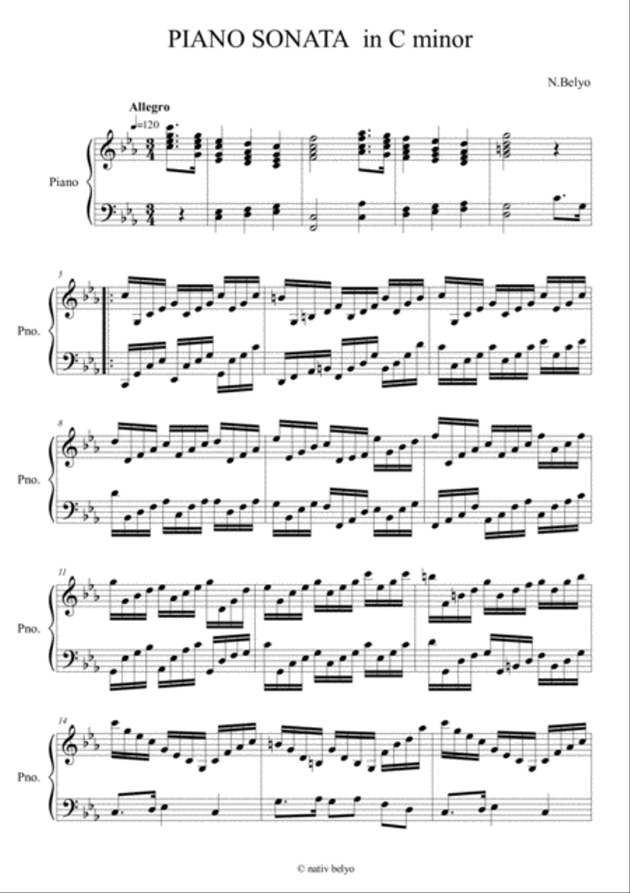 PIANO SONATA PIANO SONATA Piano Solo scores gallery preview page 1