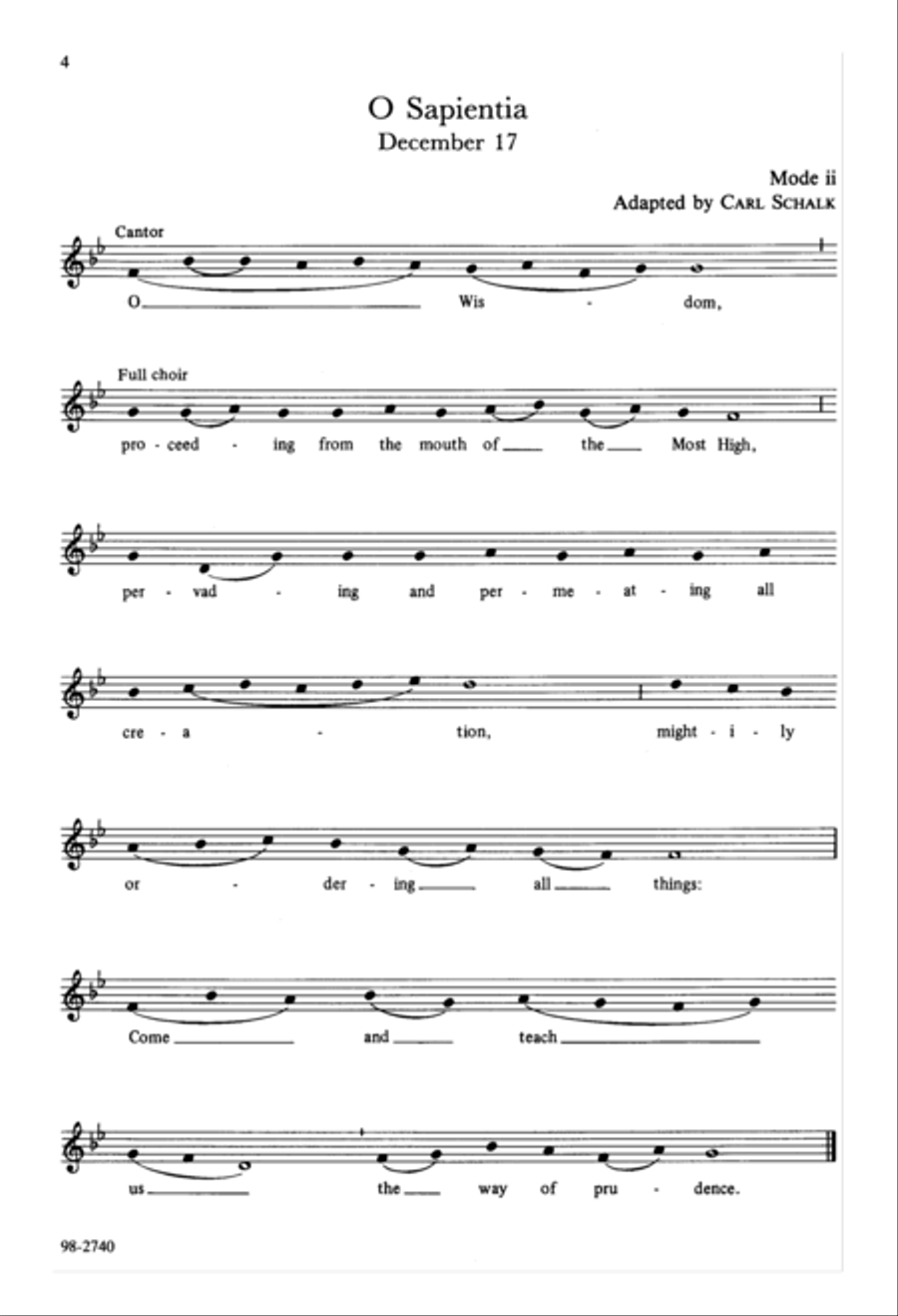 The Great O Antiphons of Advent (Willan/Schalk) 4-Part scores gallery preview page 4