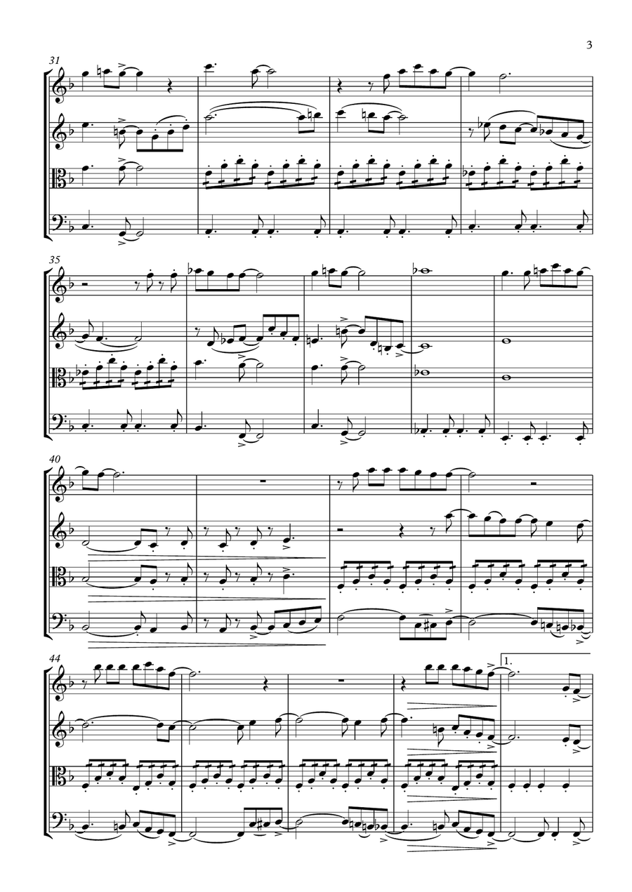 Don't Go Breaking My Heart String Quartet scores gallery preview page 4