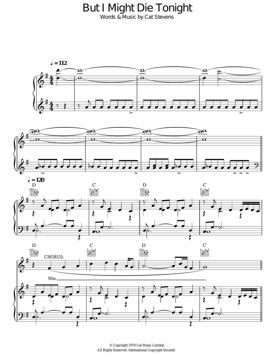 But I Might Die Tonight Acoustic Guitar scores gallery preview page 1