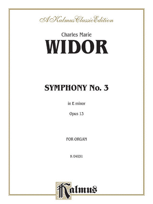 Book cover for Symphony No. 3 in E Minor, Op. 13