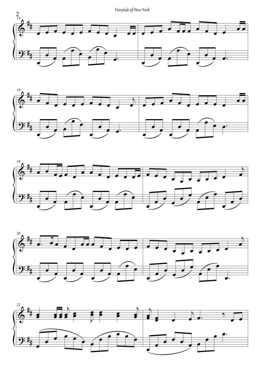 Fairytale Of New York Piano Solo scores gallery preview page 3