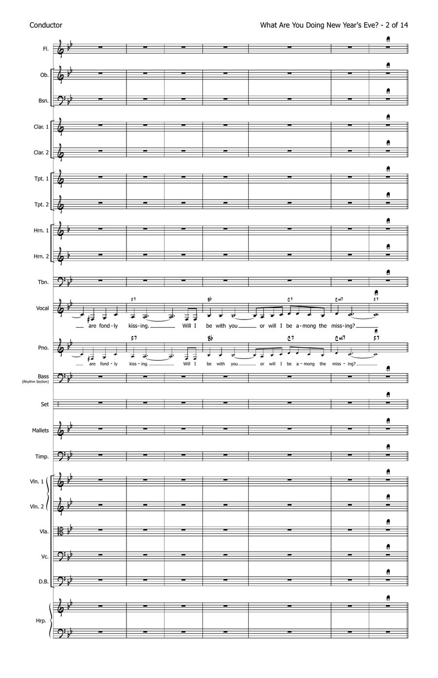 What Are You Doing New Year's Eve? - Score Only Full Orchestra scores gallery preview page 4