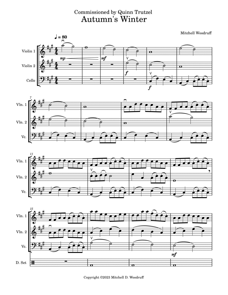Autumn's Winter Chamber Music scores gallery preview page 1