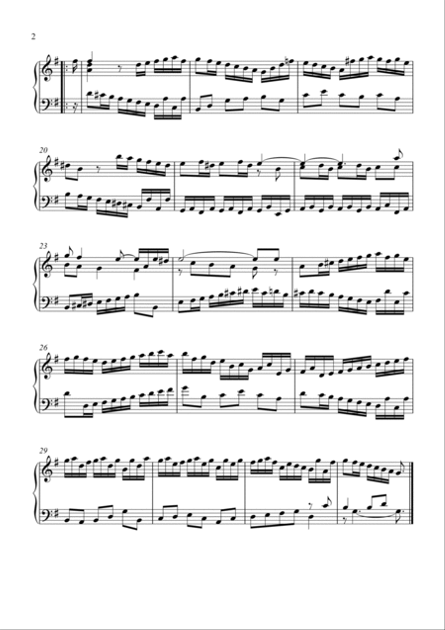 Bach-French Suite No.5 in G major, BWV 816(Piano) Piano Solo scores gallery preview page 5