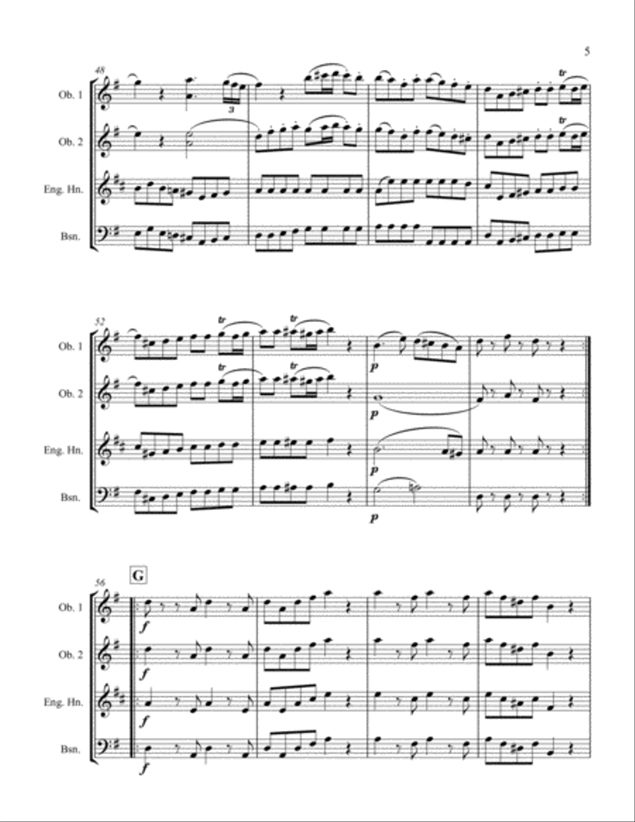 Eine Kleine Nachtmusik, Mvt. 1 Woodwind Ensemble scores gallery preview page 5