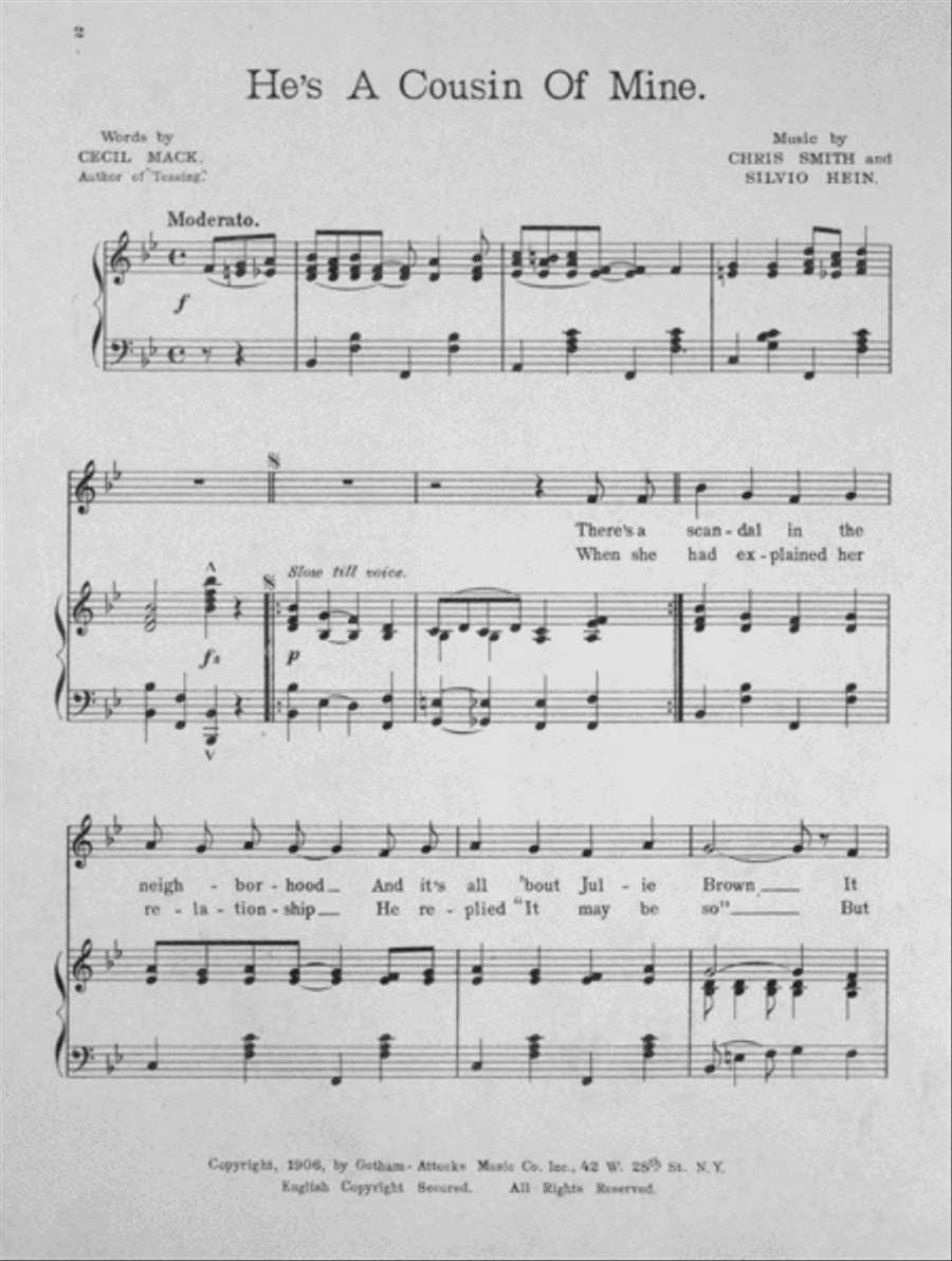 He's a Cousin of Mine Voice scores gallery preview page 2
