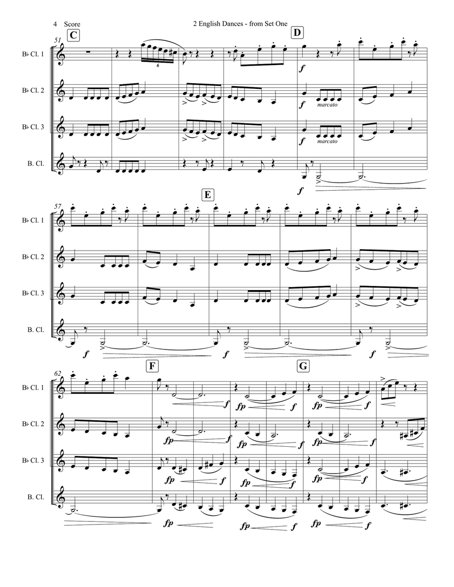 English Dances, Set 1, Op. 27: No. 3. Mesto Woodwind Quartet scores gallery preview page 5