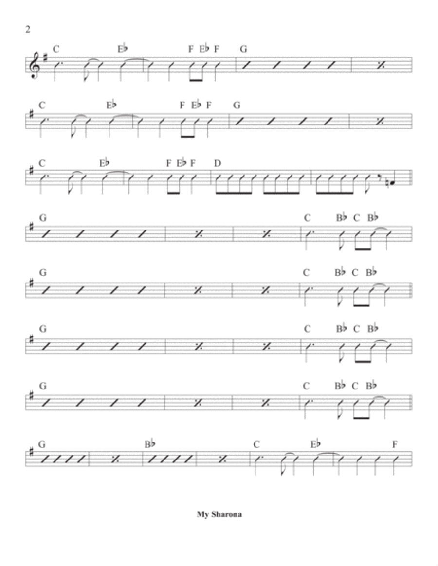 My Sharona Piano, Vocal, Guitar scores gallery preview page 2