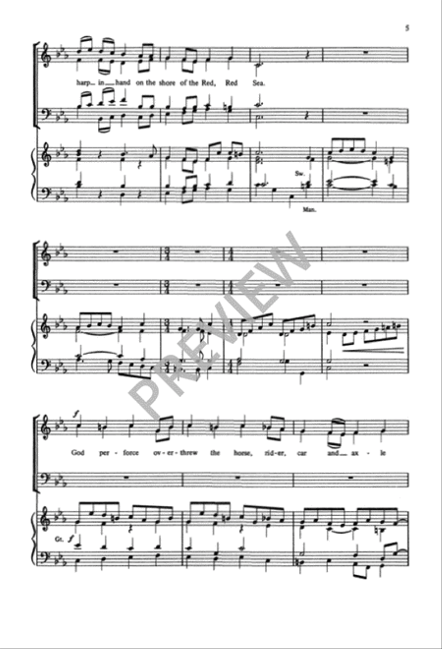 Moses Sing unto Christ the King 4-Part scores gallery preview page 6