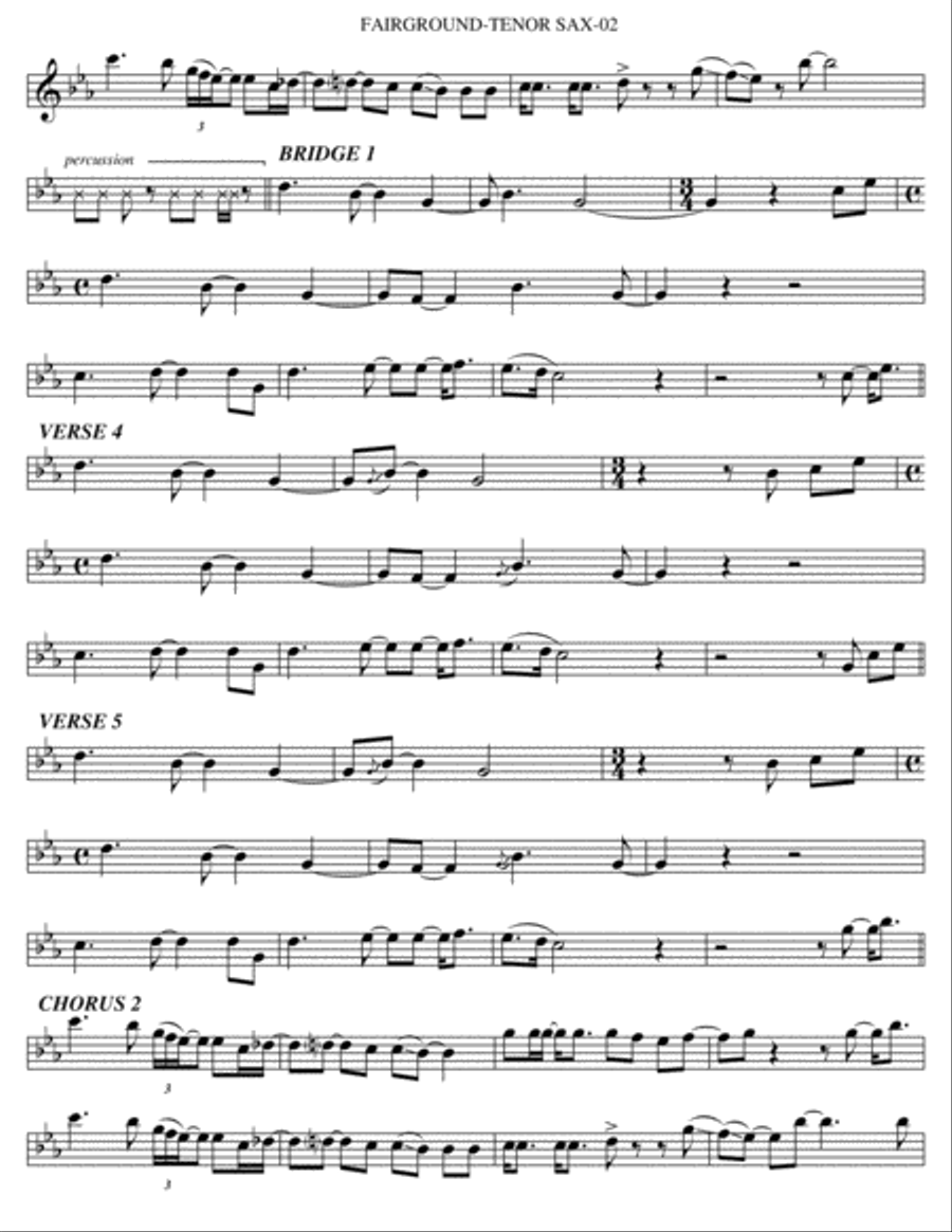 Fairground Tenor Saxophone scores gallery preview page 2