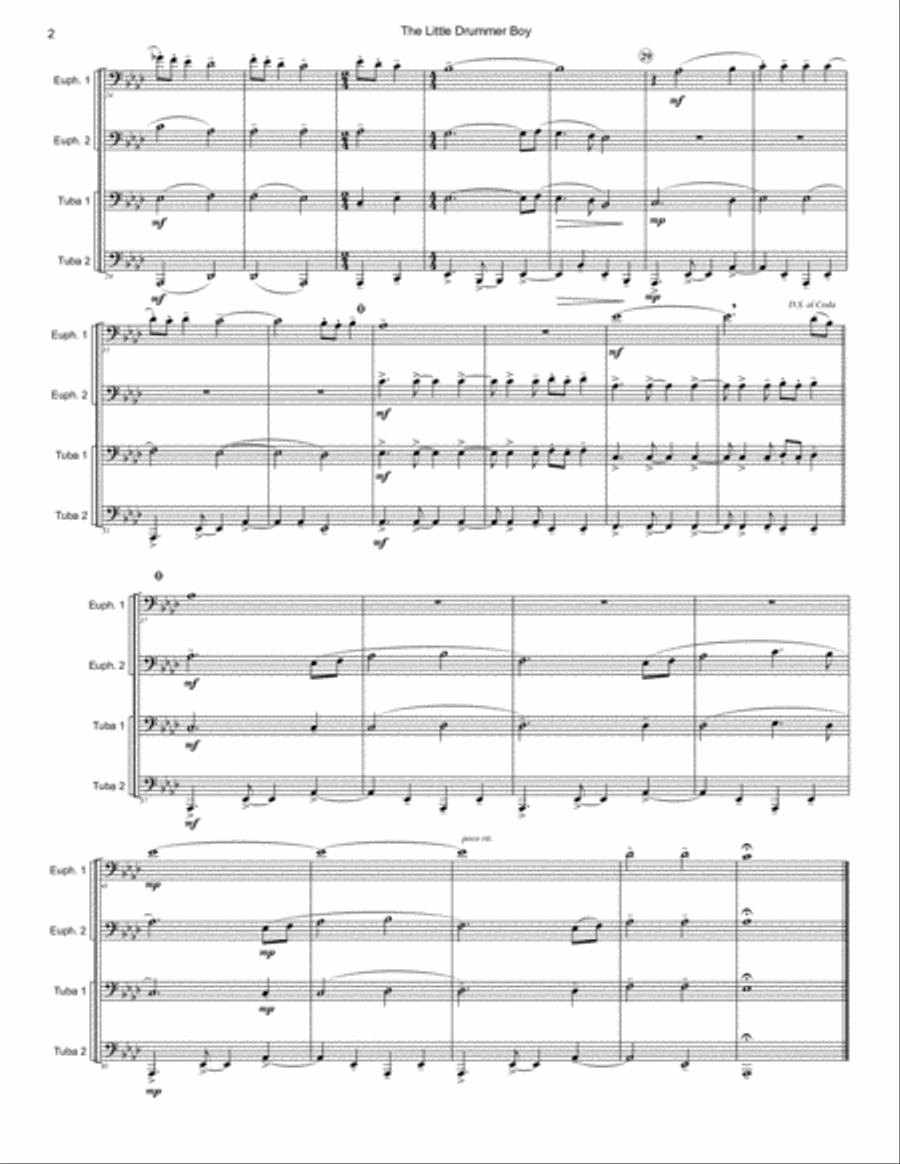 The Little Drummer Boy The Little Drummer Boy Brass Ensemble scores gallery preview page 2