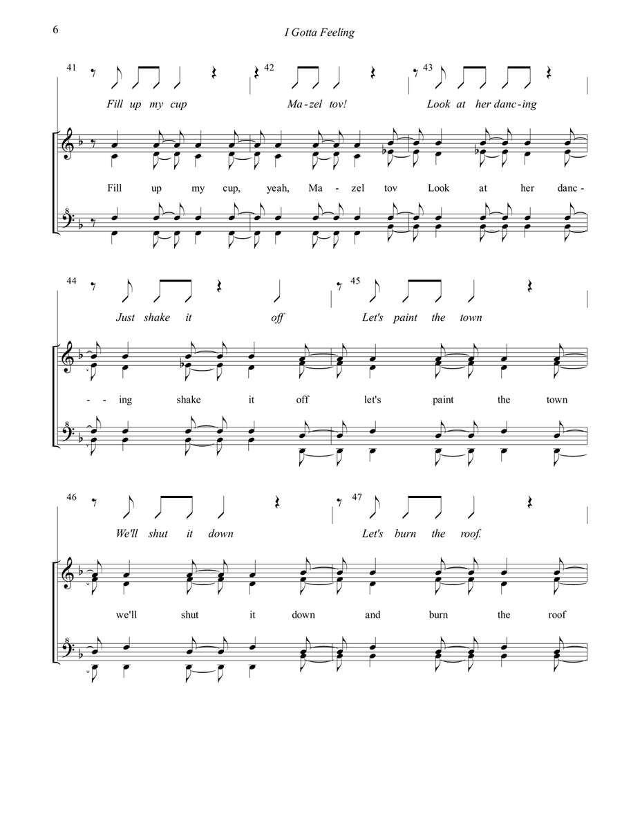 I Gotta Feeling SSAA scores gallery preview page 6