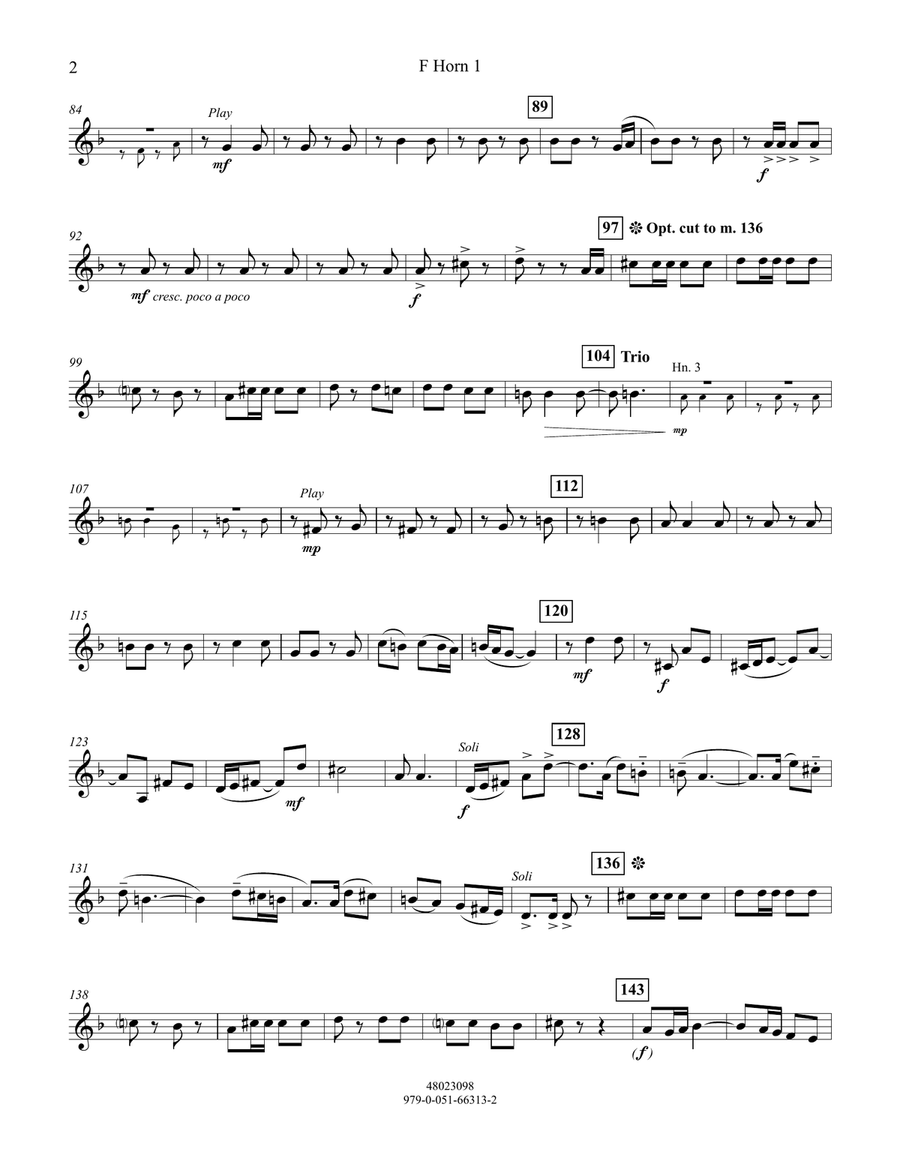 El Gato Montés (The Wild Cat) - F Horn 1 Concert Band scores gallery preview page 2