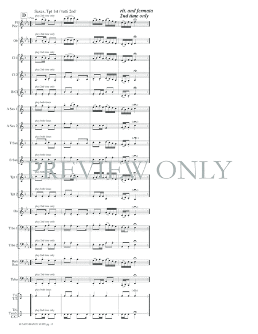 Susato Dance Suite (from Danserye) Concert Band scores gallery preview page 16