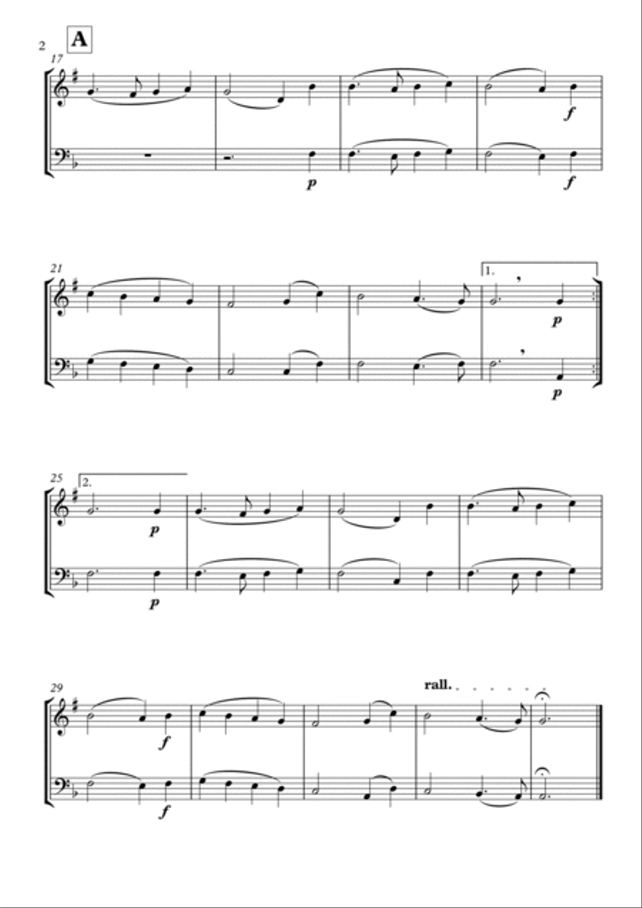 O Come, All Ye Faithful (Adeste Fidelis) Brass Duet scores gallery preview page 2