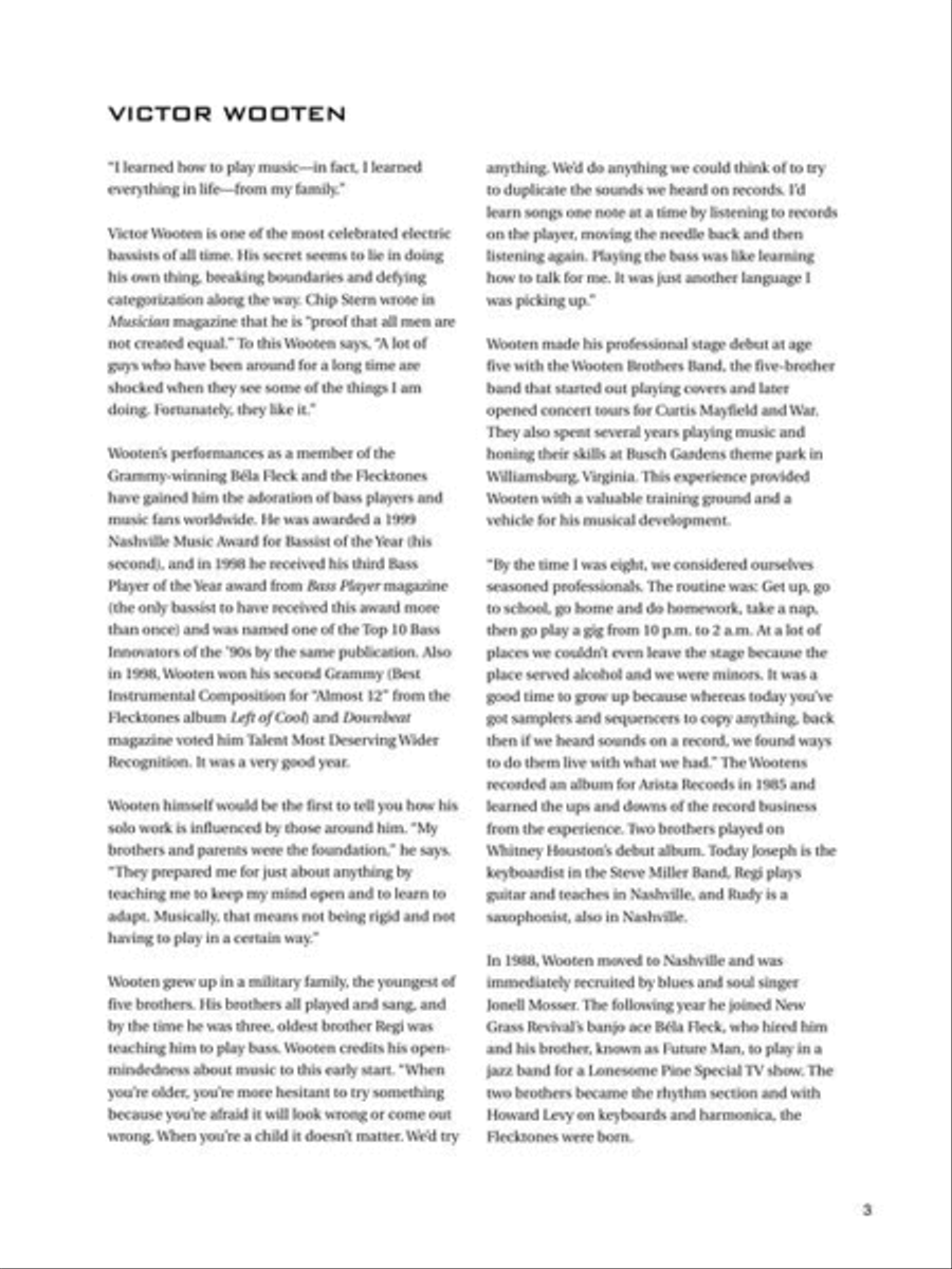 The Best of Victor Wooten Bass Guitar Tablature scores gallery preview page 4