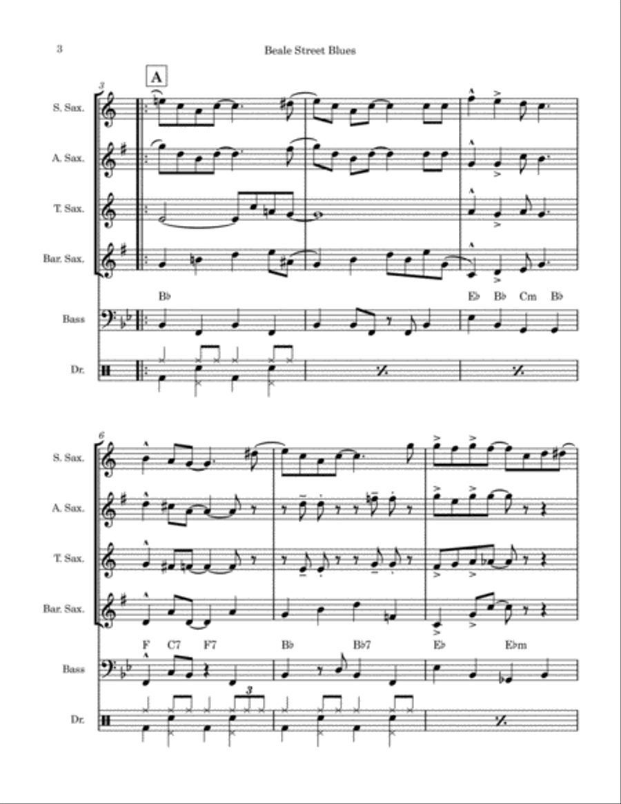 Beale Street Blues (Saxophone Quartet) image number null