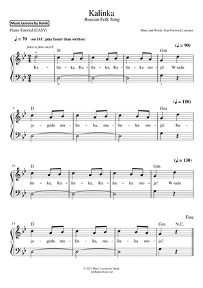 Kalinka (Russian Folk Song) [EASY PIANO]