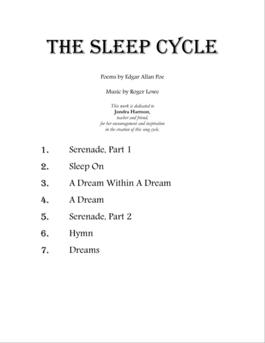 The Sleep Cycle Soprano Voice scores gallery preview page 2