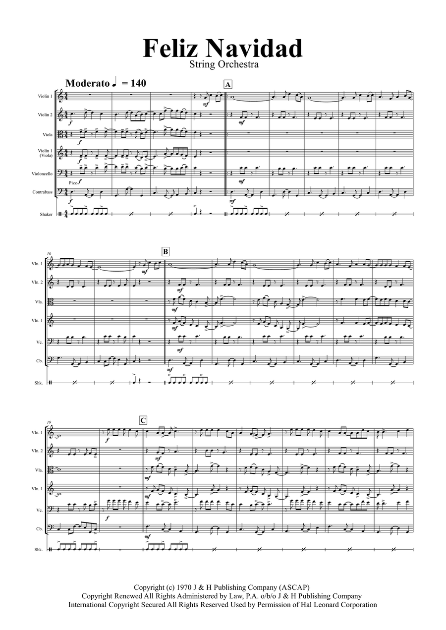 Feliz Navidad Cello scores gallery preview page 2