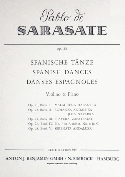 Spanische Tanze : violino & piano, op. 22