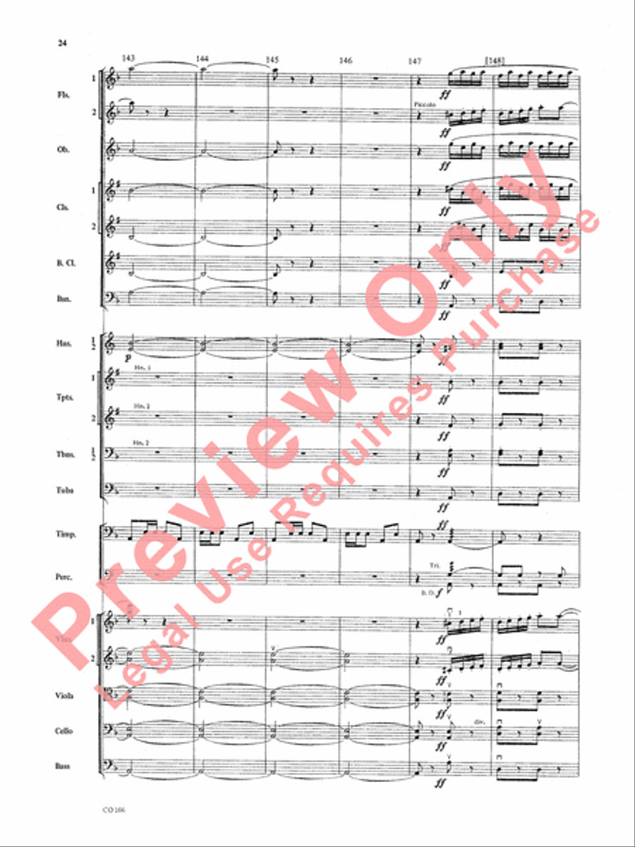 Bacchanale from Samson & Delilah (Score Only) Full Orchestra scores gallery preview page 27
