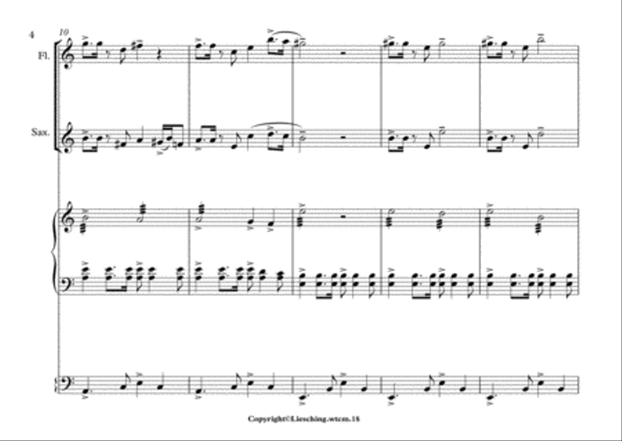 Tango for Marimba, Flute & Alto Saxophone Small Ensemble scores gallery preview page 4