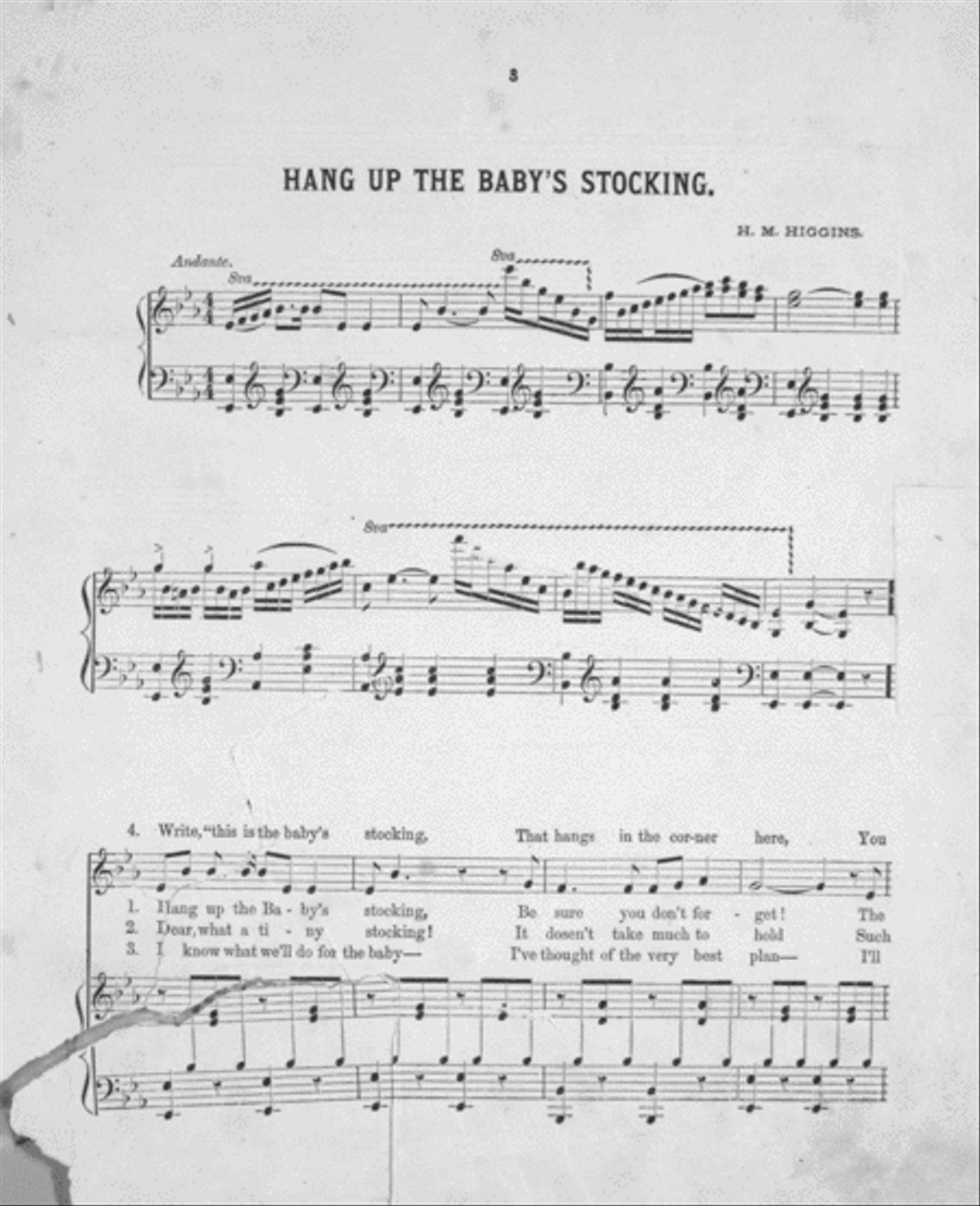 Hang Up the Baby's Stocking. Song and Chorus 4-Part scores gallery preview page 2