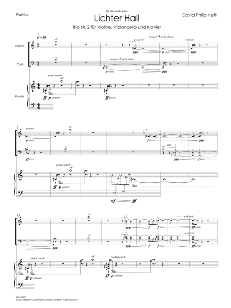 Lichter Hall, Trio no. 2 for violin, cello and piano
