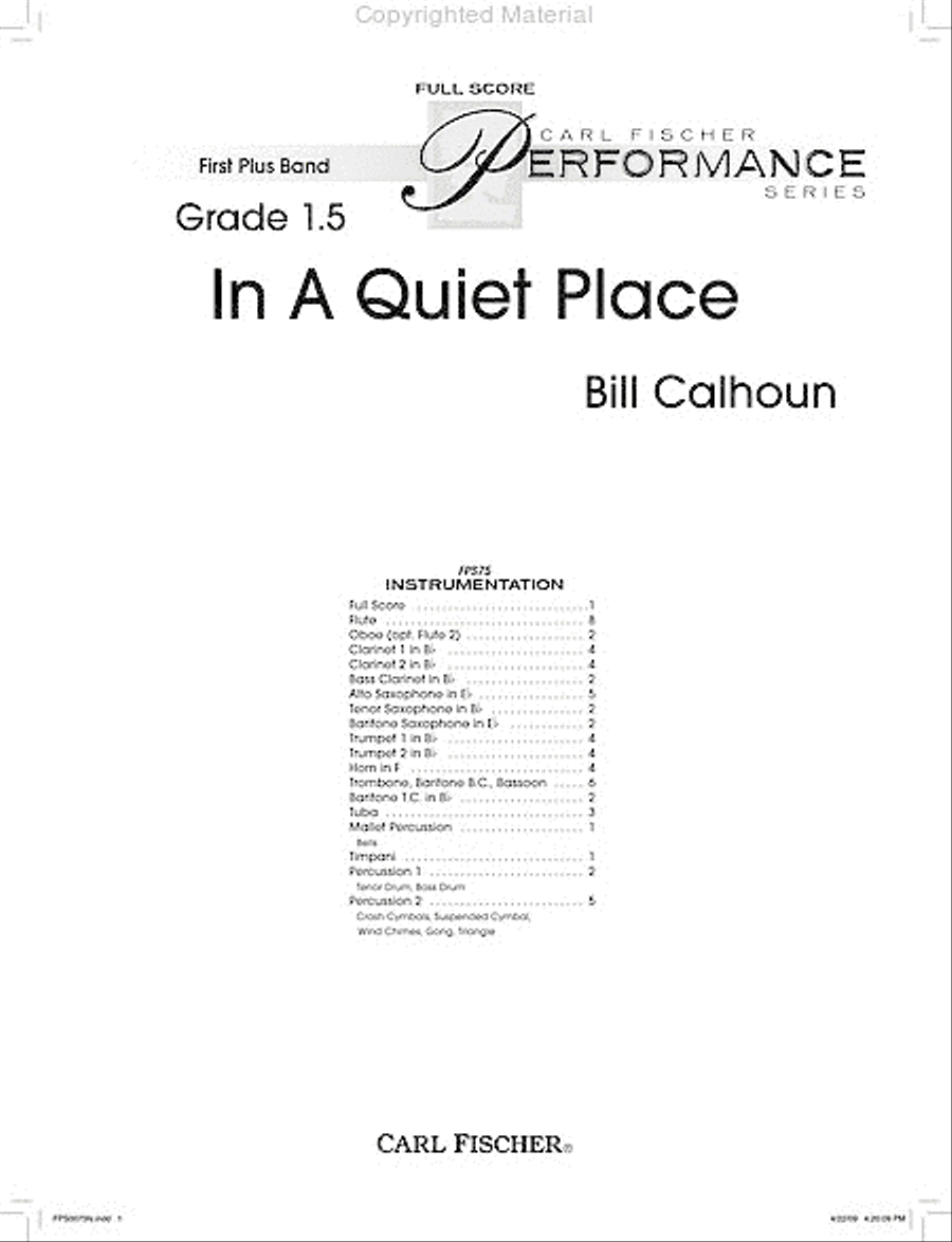 In a Quiet Place Concert Band scores gallery preview page 2