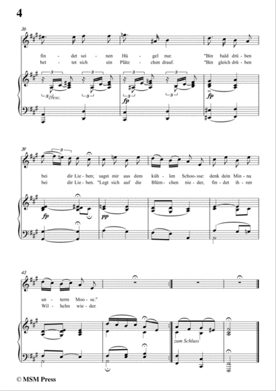 Schubert-Lieb Minna(Darling Minna),D.222,in f sharp minor,for Voice&Piano Voice scores gallery preview page 6